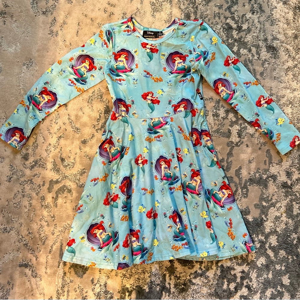 Disney Ariel Kids Dress - Light Blue and Red